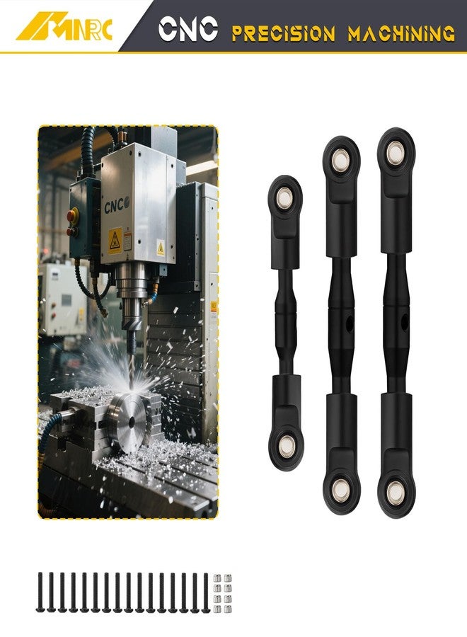 NMNRC Alum Blod Turnbuckles Toe Camber Links Kit Compatible with 1/10 Slash 2WD/Stampede 2WD/Rustler 2WD/Bandit 2WD Series Upgrades Part Black - Image 4